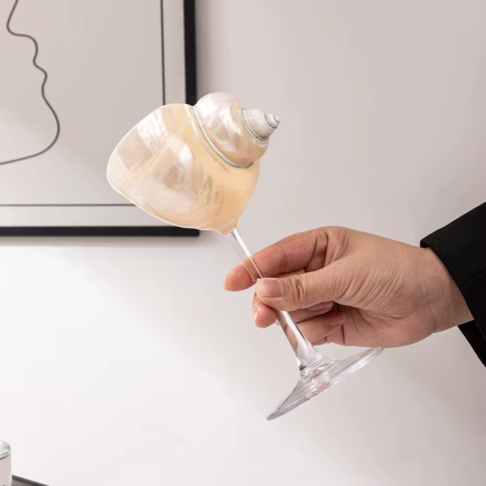 Verres à vin en coquillage 2 pièces