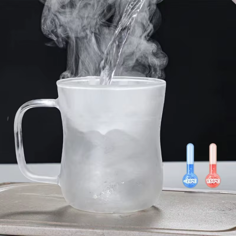Verres transparents à double paroi en borosilicate avec poignée