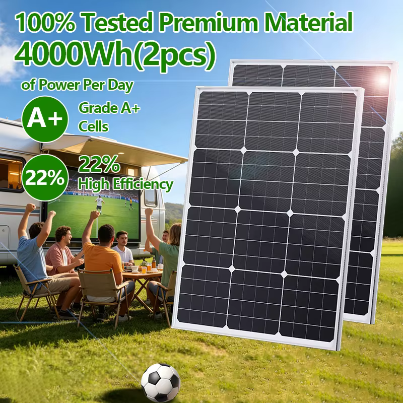 Panneau solaire rigide en verre 2000W, verre trempé avec revêtement antireflet, haute puissance pour installation au sol résidentielle et commerciale