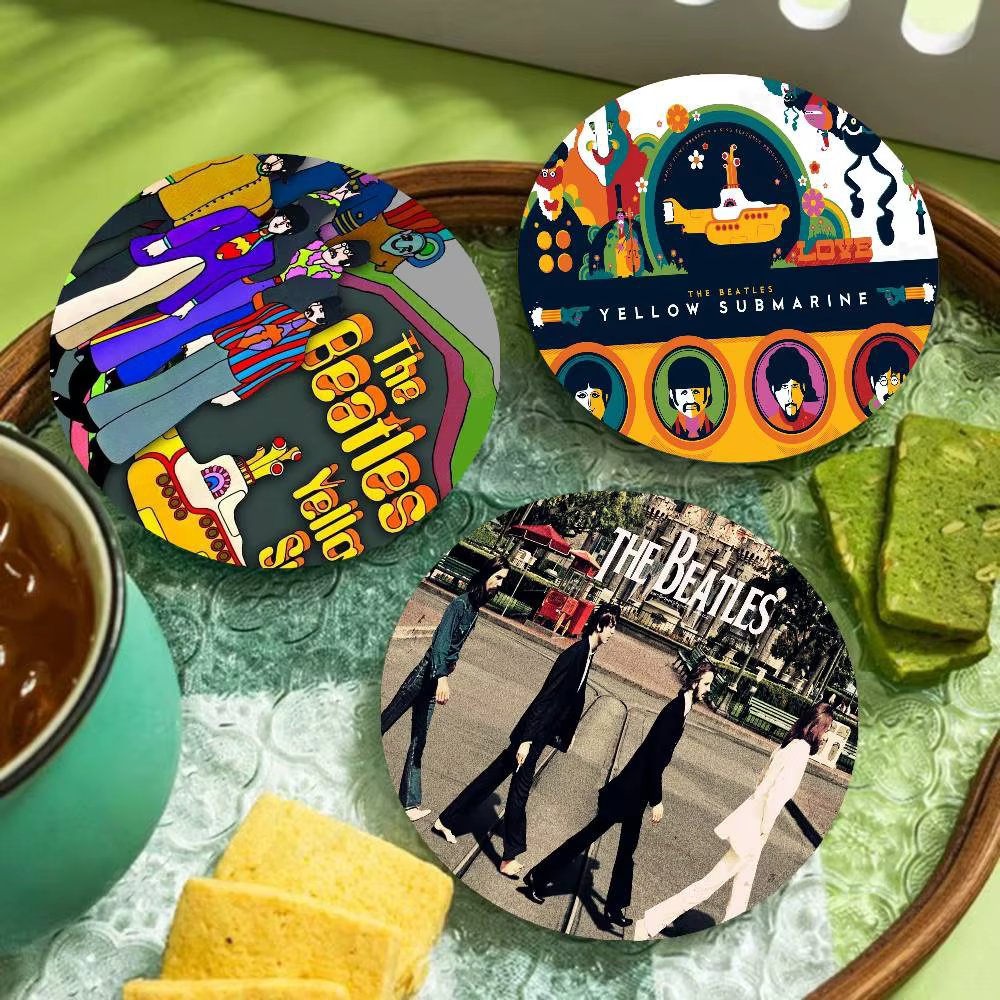 Sous-verre en bois sur le thème des Beatles
