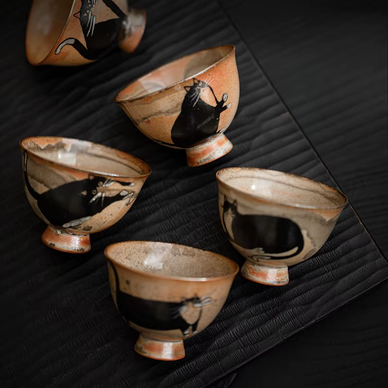 Tasse à thé japonaise rétro Vintage en céramique
