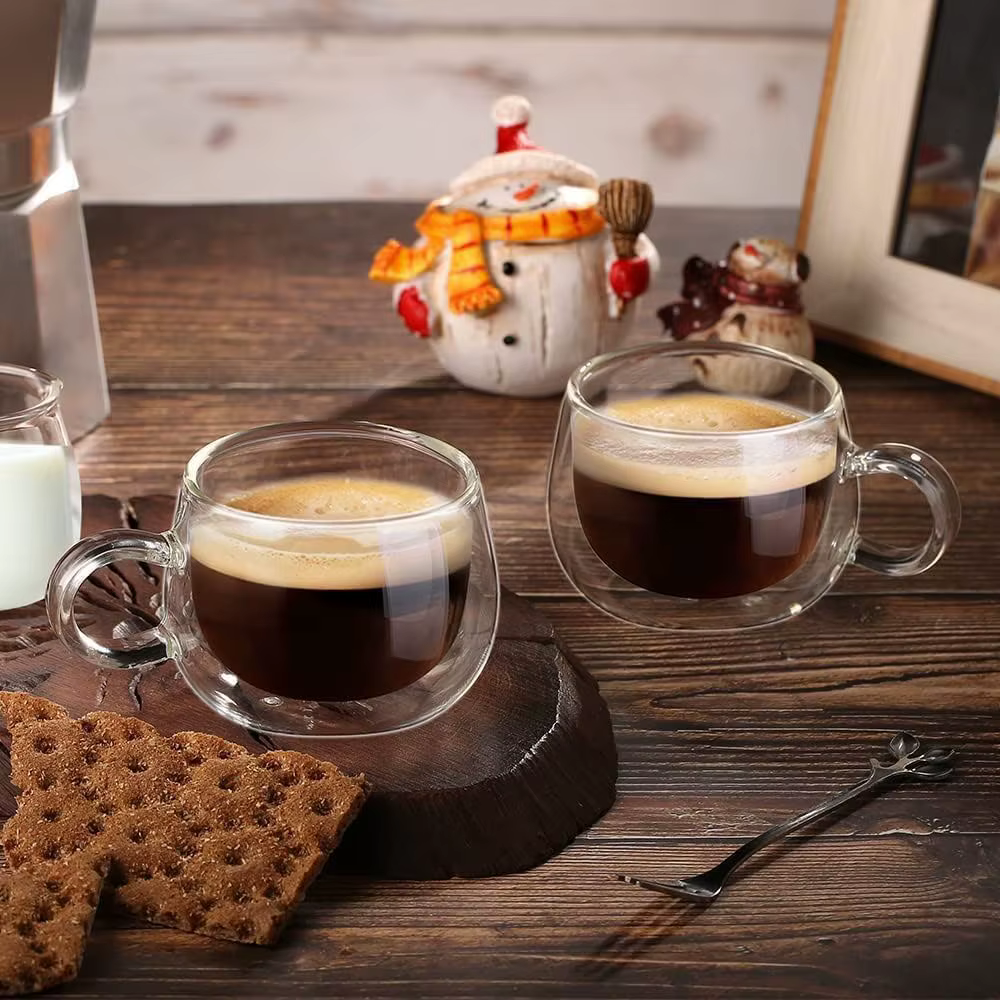 Ensemble de tasses à café en verre à Double paroi de 100/200ml