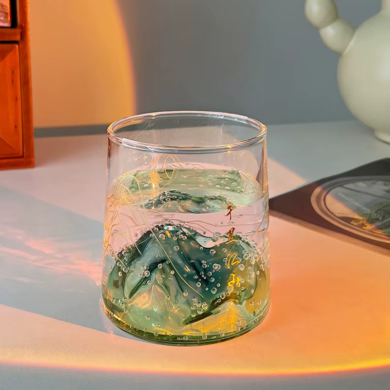 Tasse en verre créative vintage pour thé