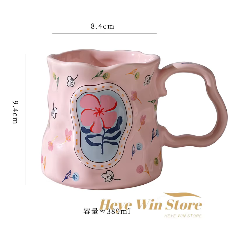 Tasse en céramique faite à la main en forme de fleur de rêve