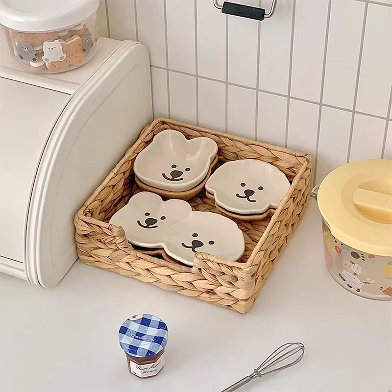 Assiette d'assaisonnement en céramique de dessin animé mignon