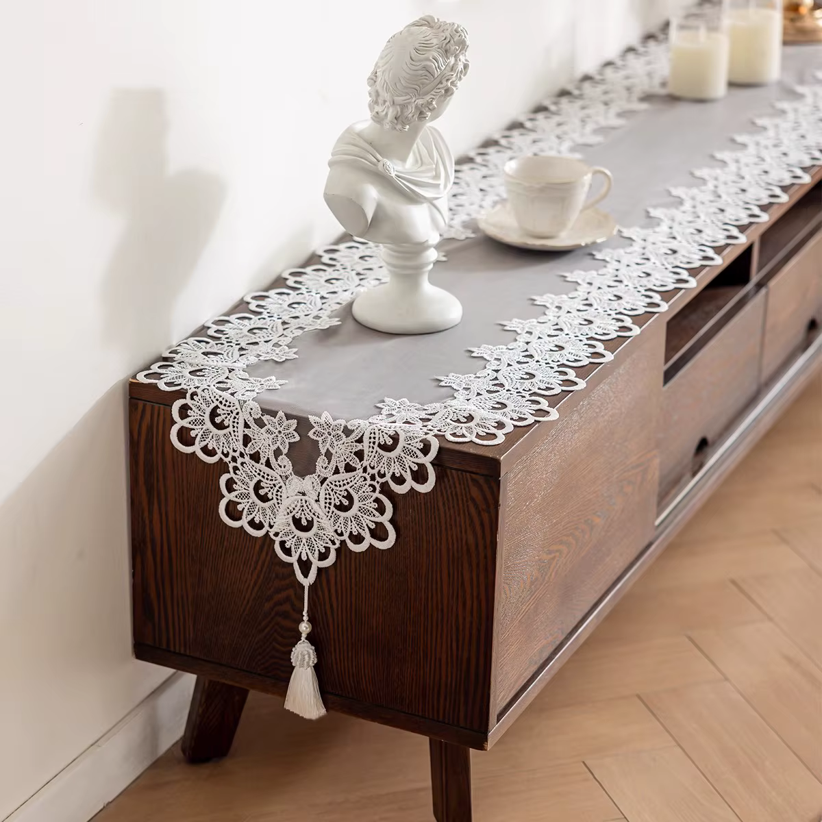 Chemin de Table de luxe en dentelle florale