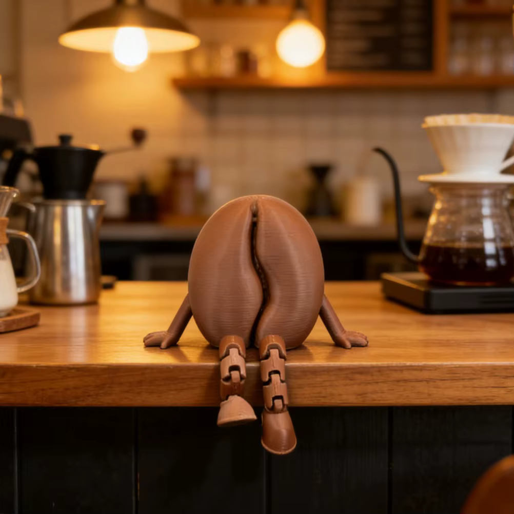 Pièce décorative en forme de grain de café