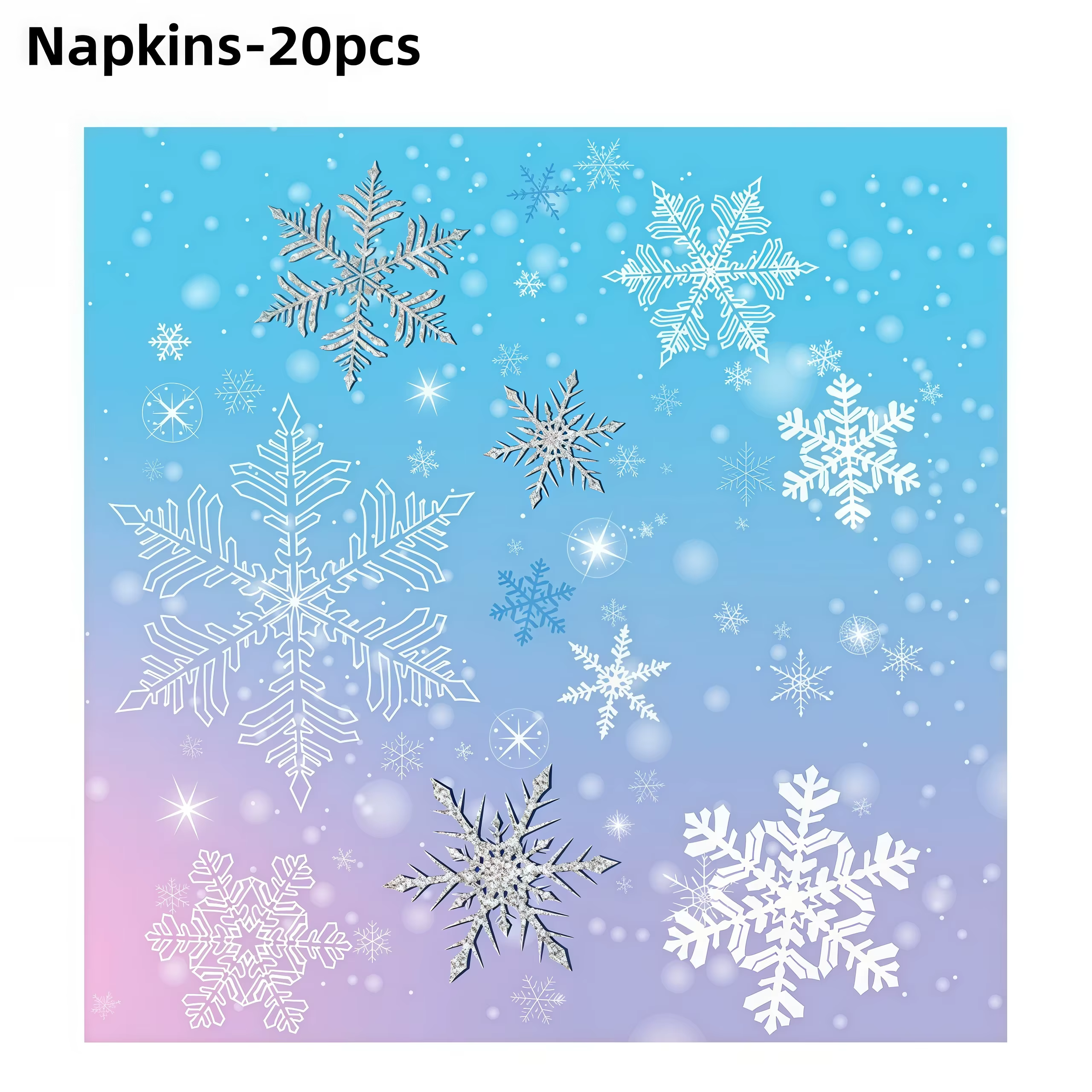 Ensemble de vaisselle pour fête de Noël avec flocons de neige