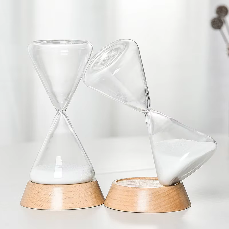 Sablier nordique en verre avec Base en bois