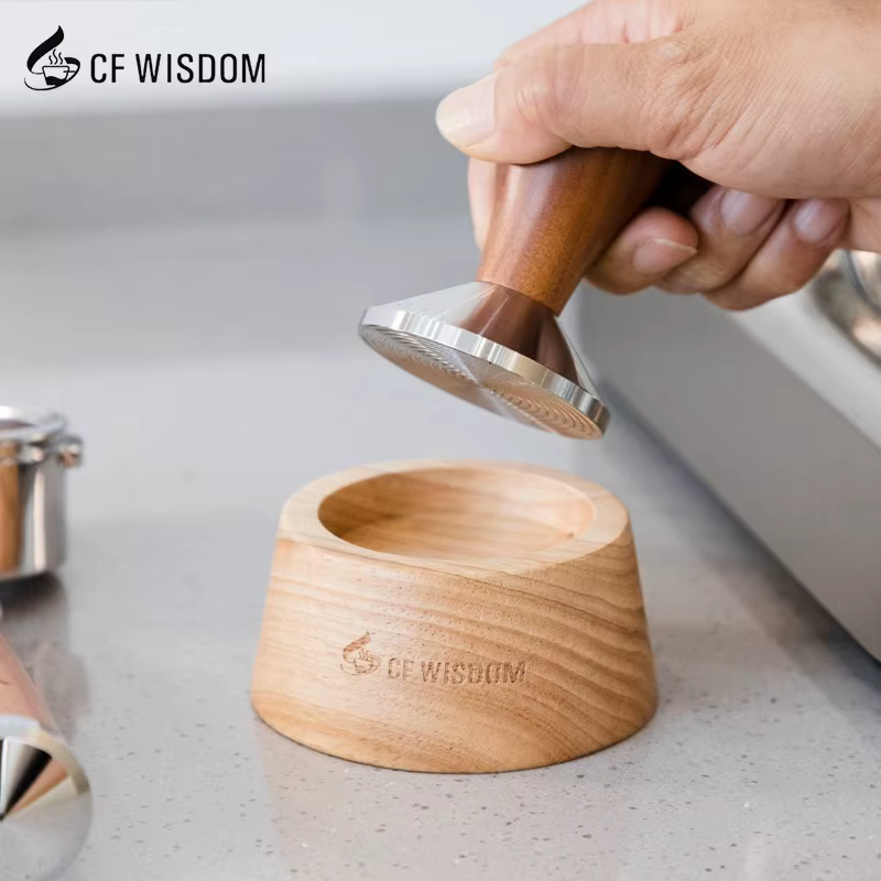 CF WISDOM Base de doseur de café en bois de chêne sapelli Station