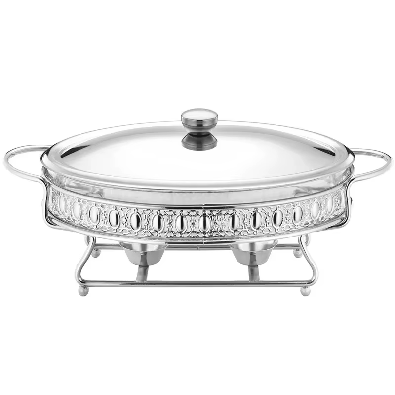Plat de service en verre en acier inoxydable