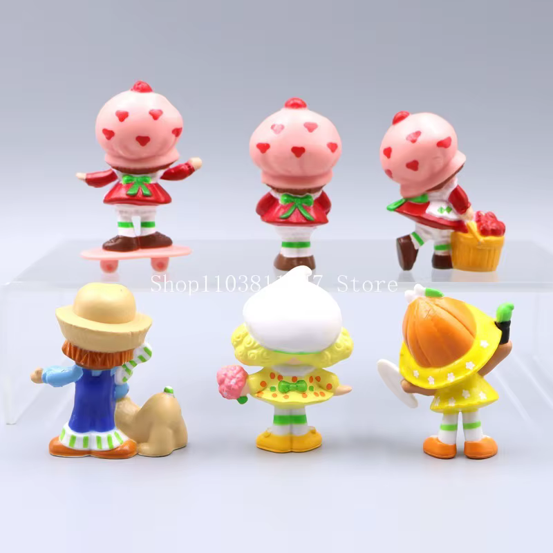 Figurines mignonnes de l'anime Strawberry Girl, 6 pièces, figurine d'action Strawberry Girl, modèle en PVC, jouet décoratif, cadeau de Noël, cadeau d'anniversaire