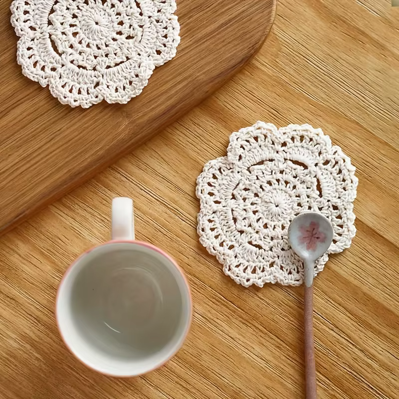 Sous-verres bohème en Crochet à fleurs