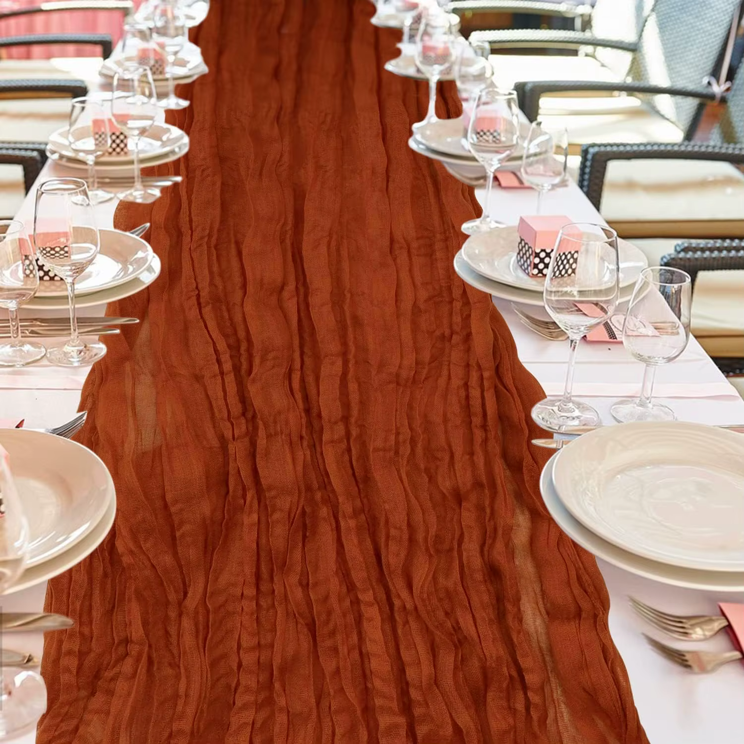 Chemin de Table en gaze de noël de 120 pouces