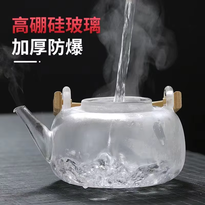 Théière Chauffante et Chauffante, Service à Thé Ménager, Bouilloire en Verre
