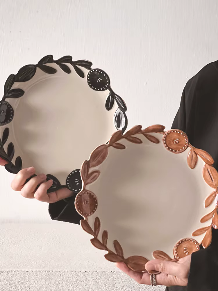 8 pouces rétro fruits assiette peu profonde