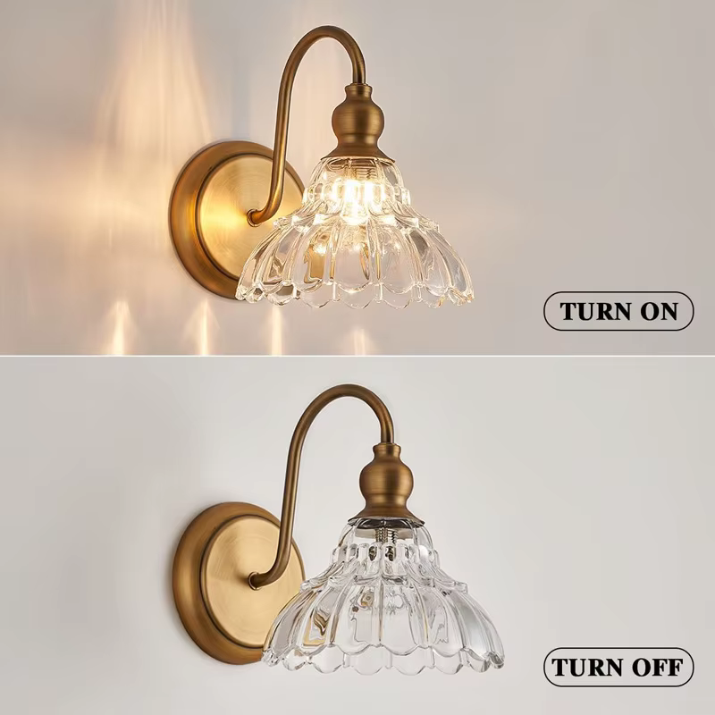 Applique murale nordique Vintage en verre pour salle de bains, luminaires de vanité modernes, lampe d'éclairage murale, appliques murales de ferme