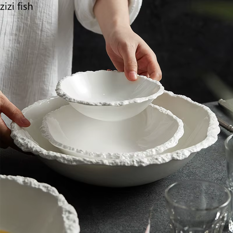 Bol à soupe en céramique blanc Simple