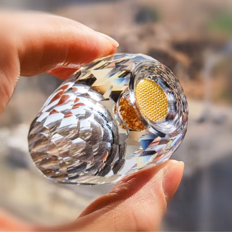 Verre à Shot de montagne doré en cristal luxueux
