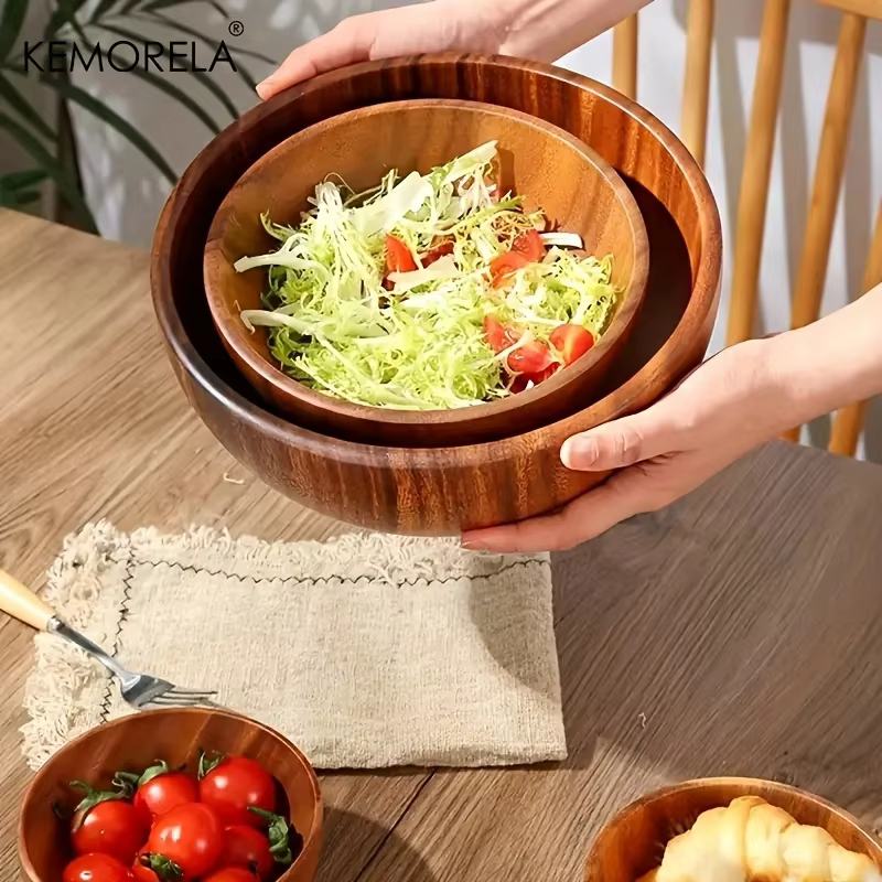Bol à salade en bois d'acacia pour enfants
