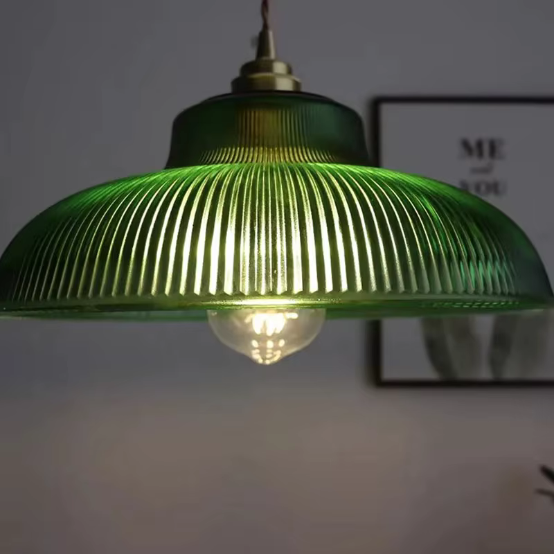 Vintage verre suspension vert lampe suspendue salon Luminaire Hall chambre Table à manger luminaires d'intérieur Lustre LED décor