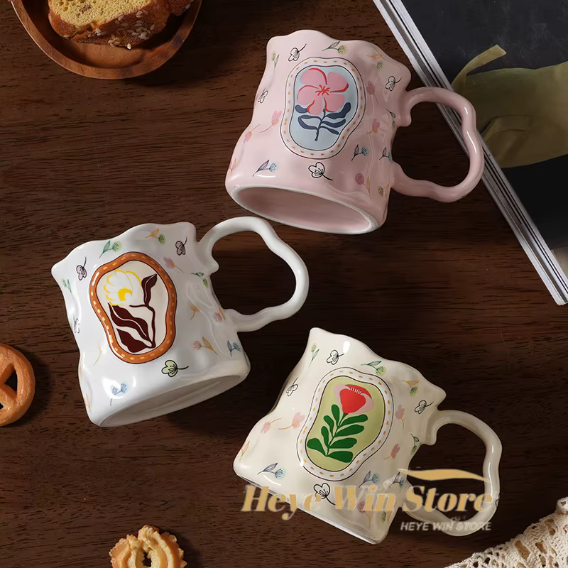 Tasse en céramique faite à la main en forme de fleur de rêve