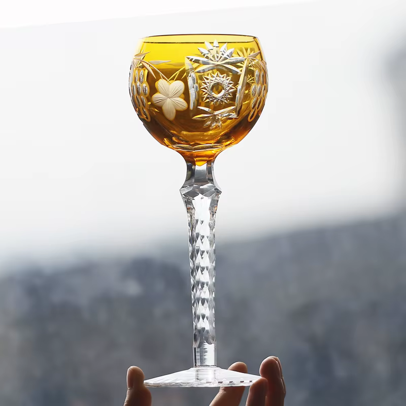 Edo Kiriko-Verres à champagne en cristal bohème