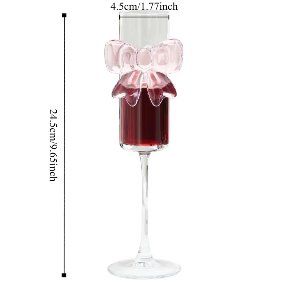 Verre à Champagne avec nœud rose clair