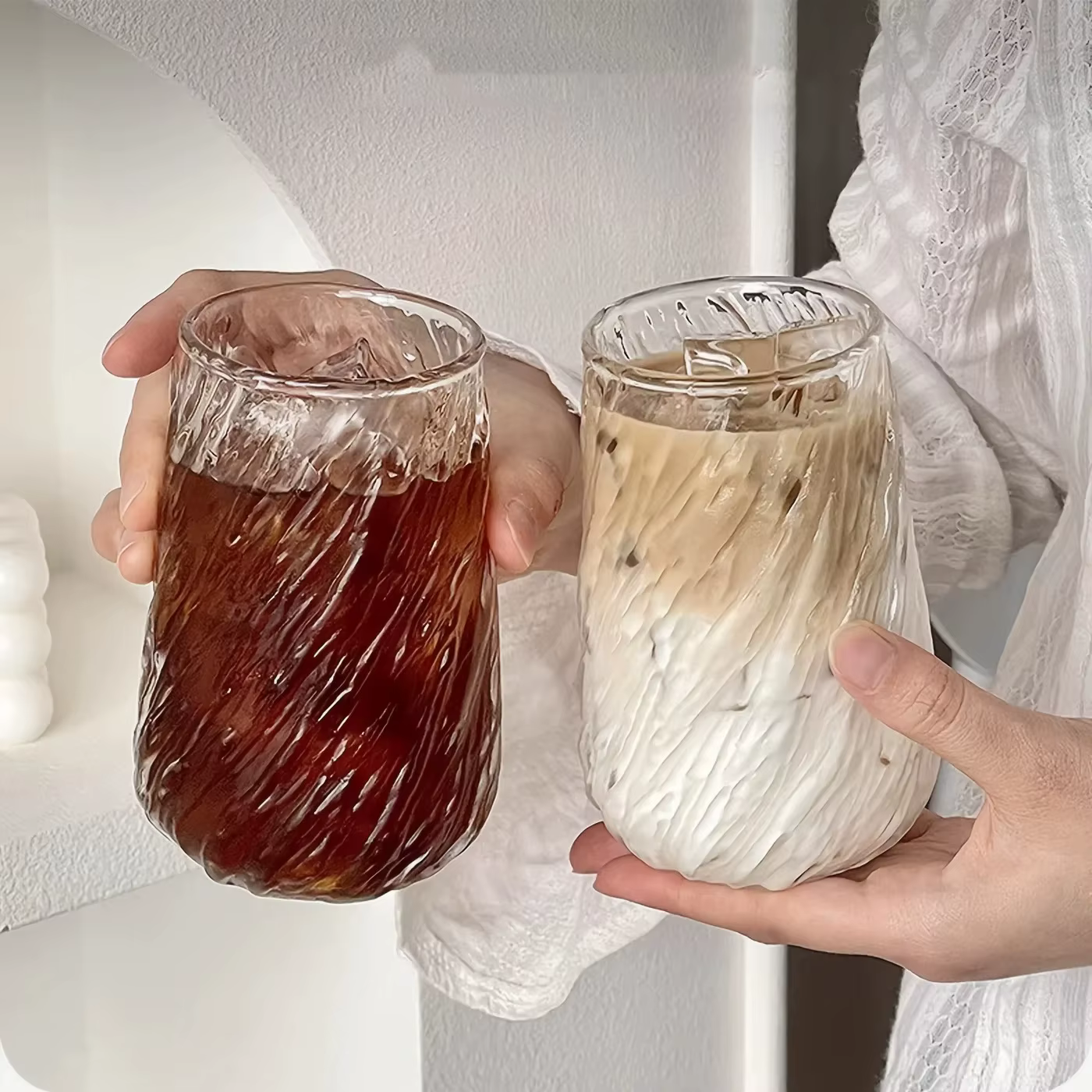 Tasse à café en verre transparente de 400ML