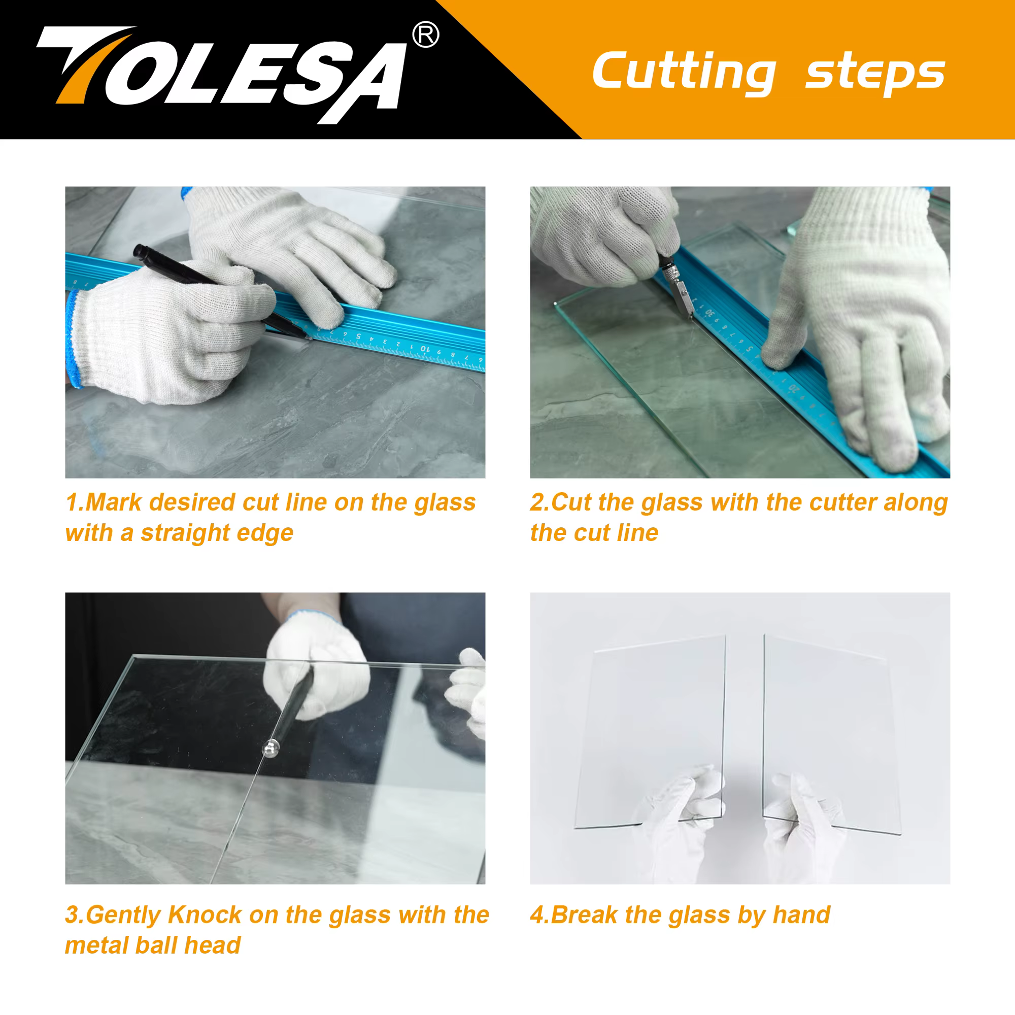 TOLESA Kits de coupe-verre 2 mm-20 mm, outil de coupe du verre avec alimentation et boîte à huile aotomatique, coupe-verre pour miroirs/carreaux/mosaïque
