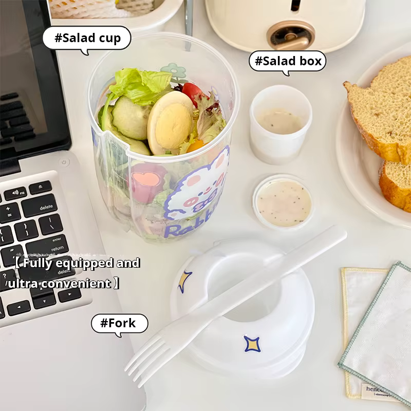 Bento en forme de bouteille saladier pour boîte à salade déjeuner avec fourchette