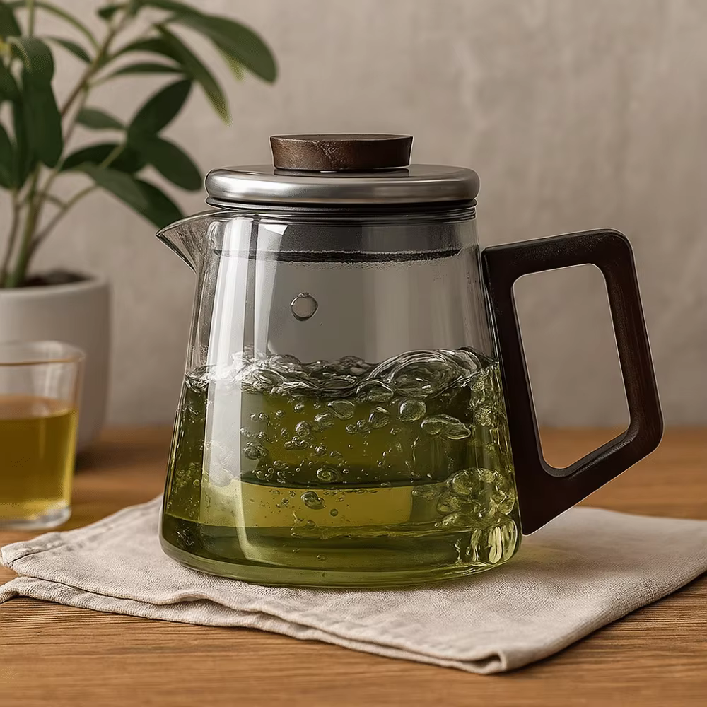 Théière en verre épais