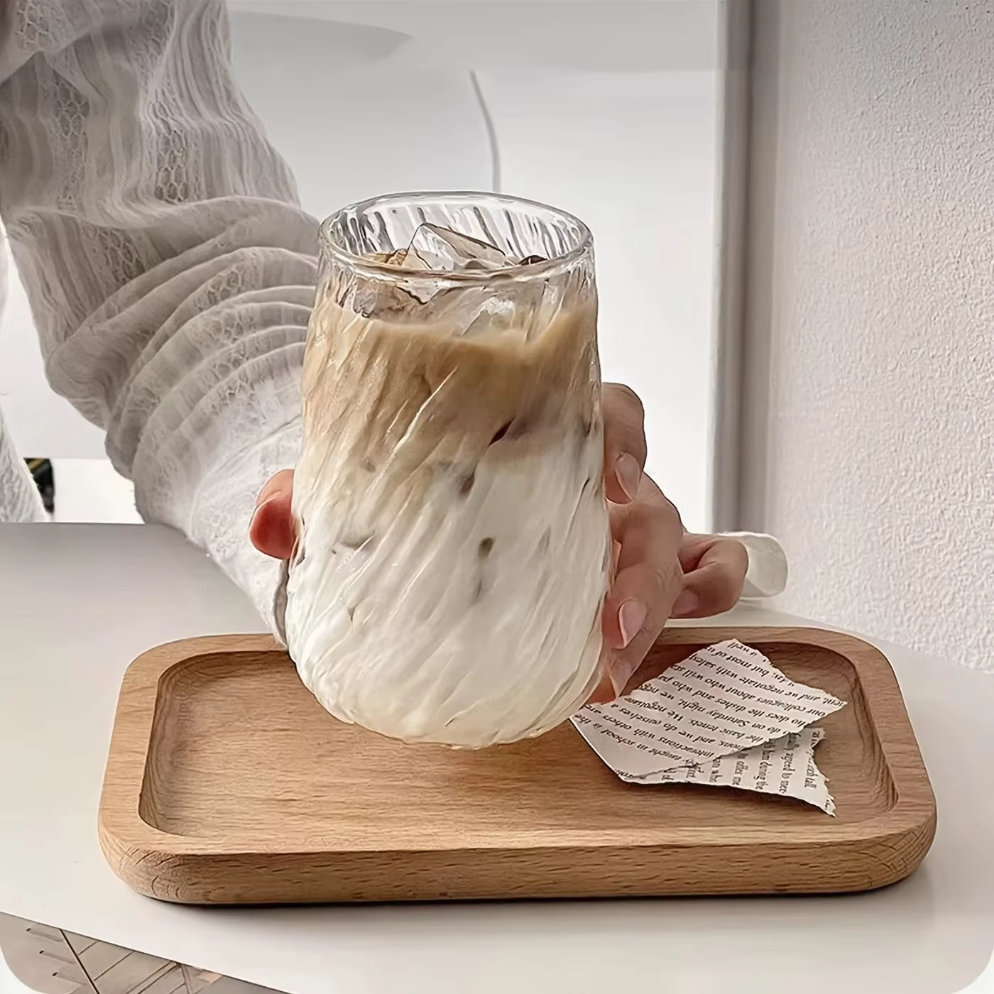 Tasse à café en verre transparente de 400ML