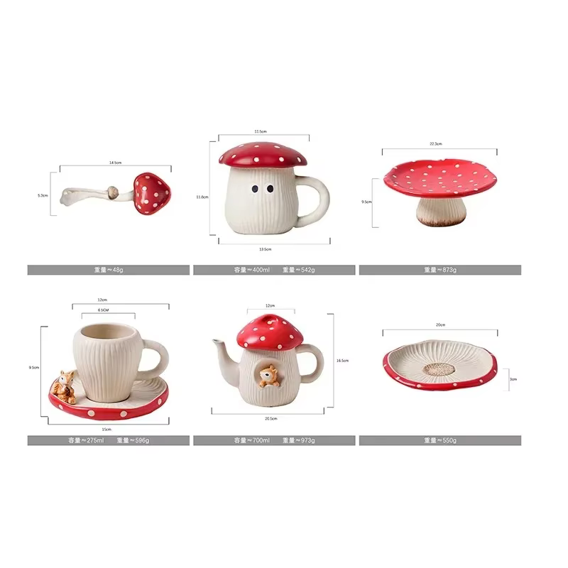Assiette à café Chi et à gâteau en céramique