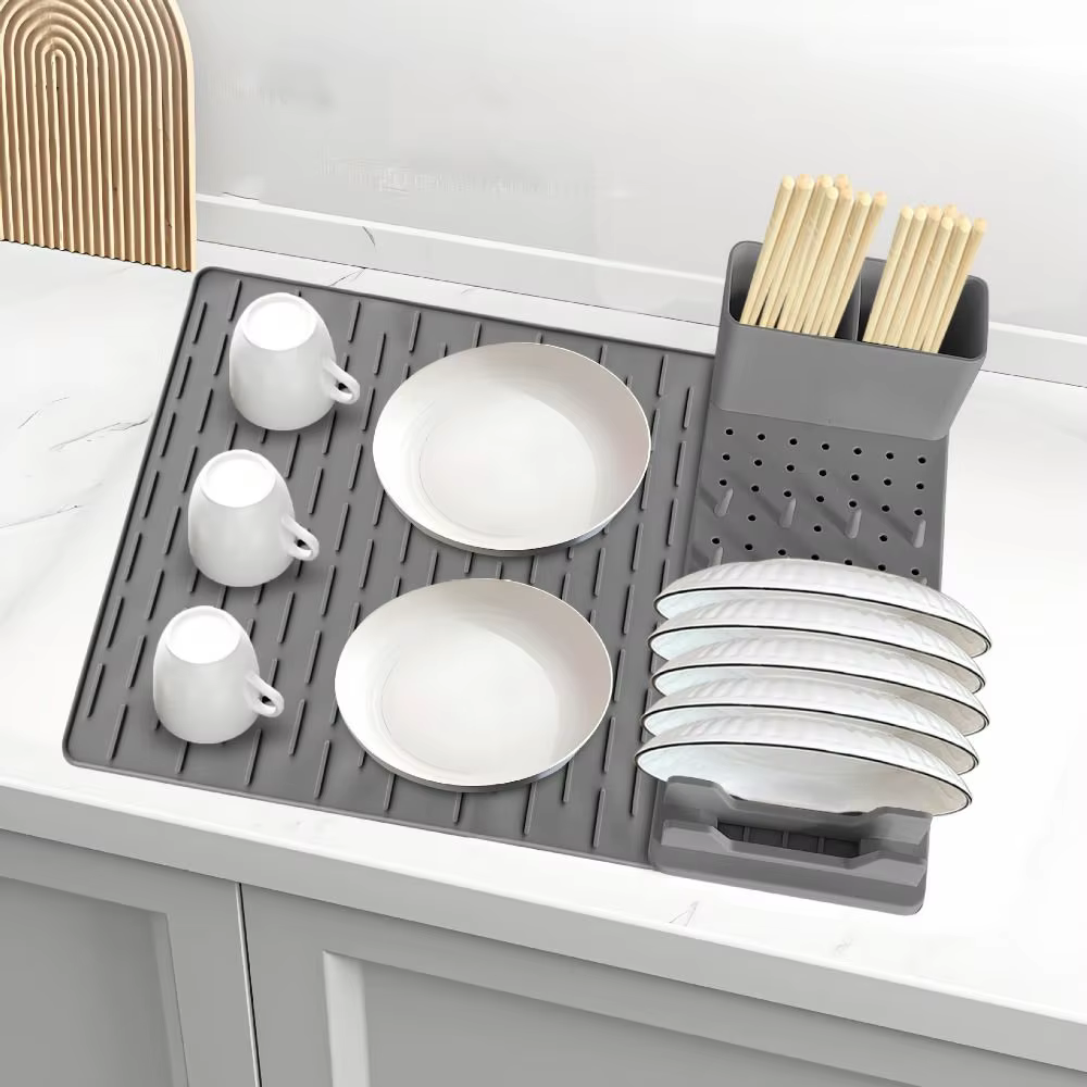 Égouttoir à vaisselle en silicone pliable
