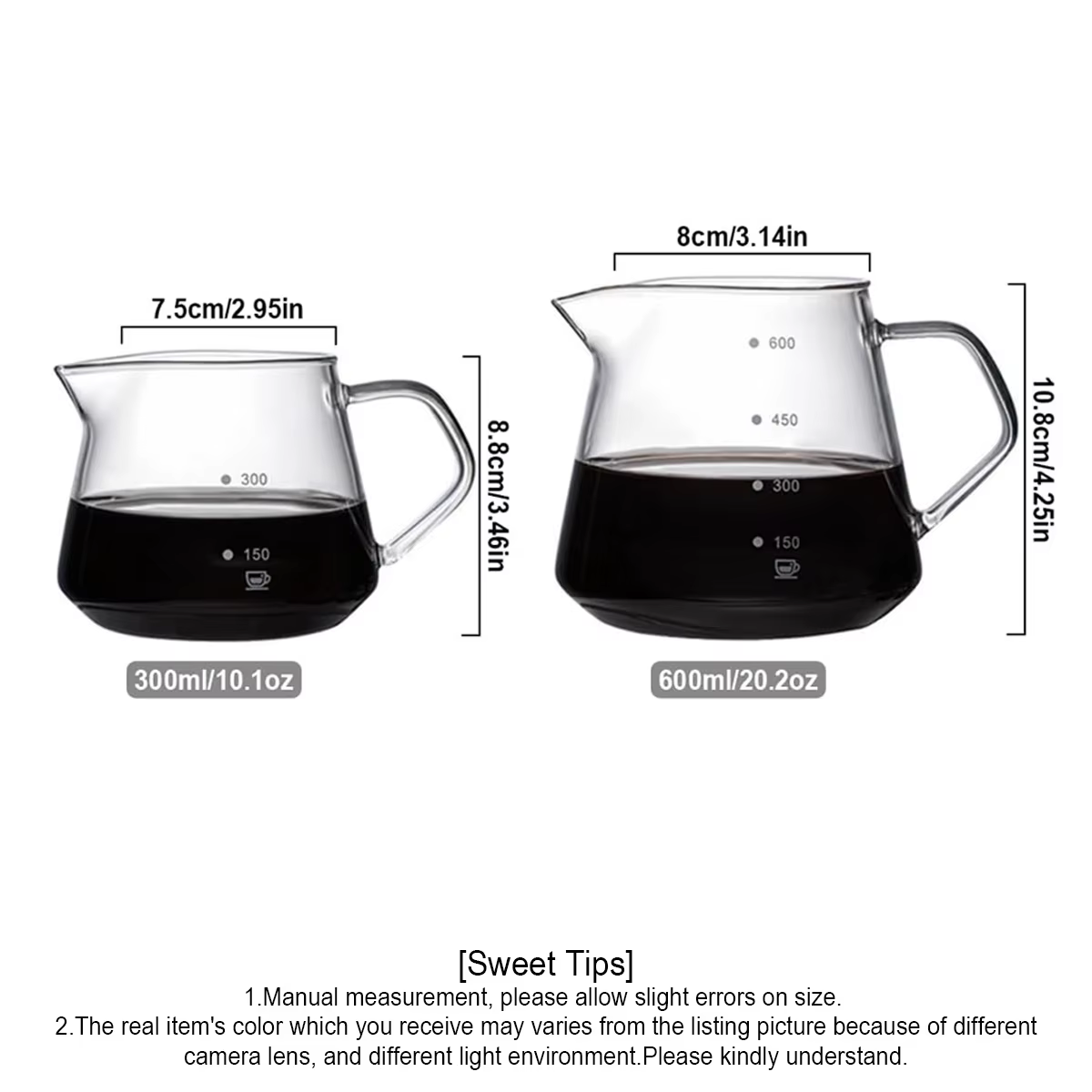Carafe à café en verre avec poignée