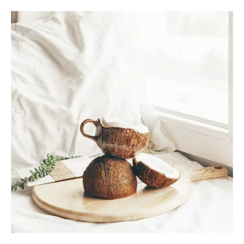 Tasse à noix de coco rétro pressée à la main