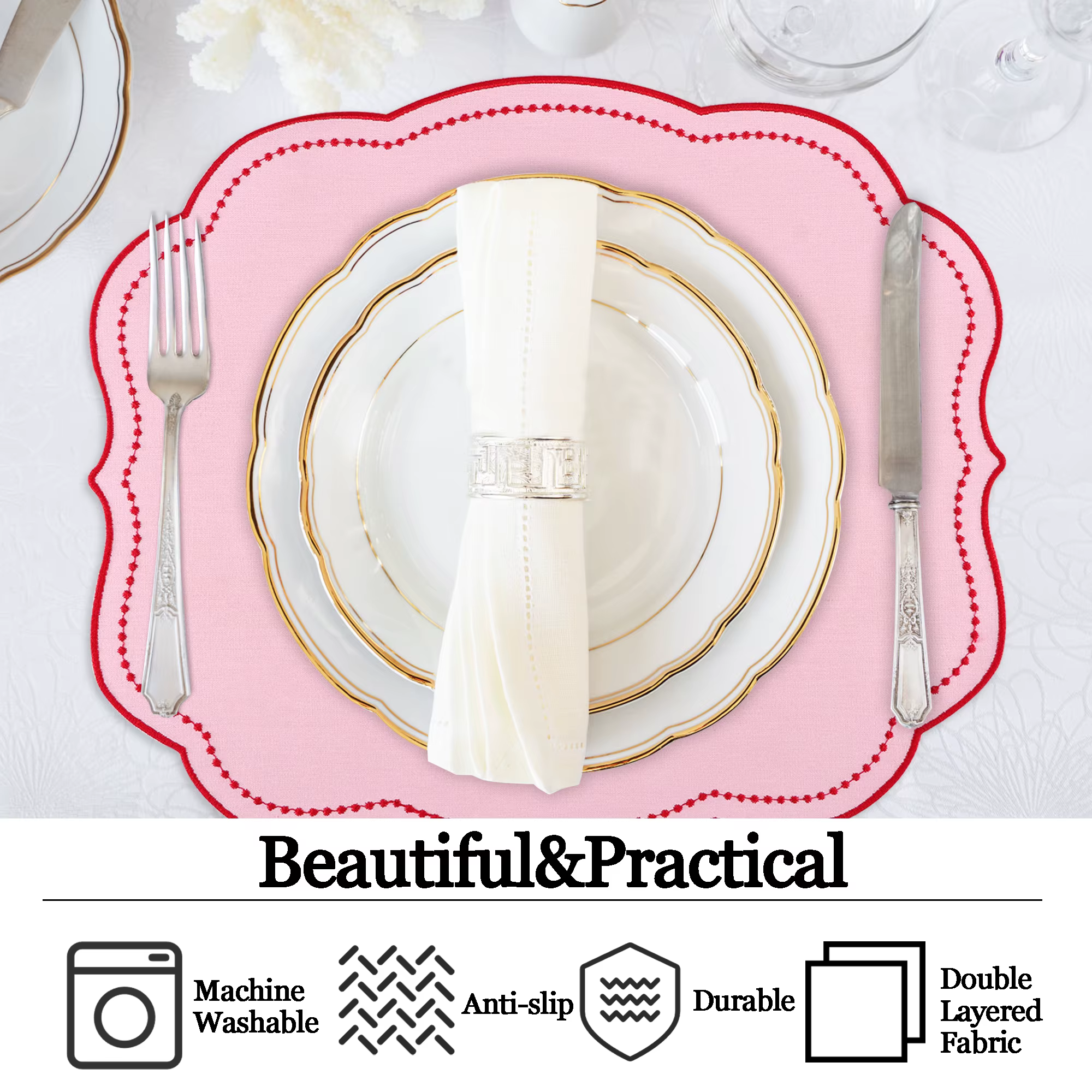 Ensemble de 4 sets de table en gingham