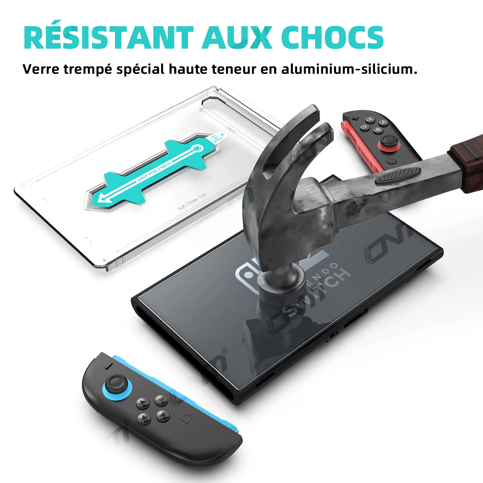 Protecteur d'écran d'alignement automatique pour accessoires OLED Nintendo Switch 2, verre trempé transparent HD pour Switch2, sans bulles