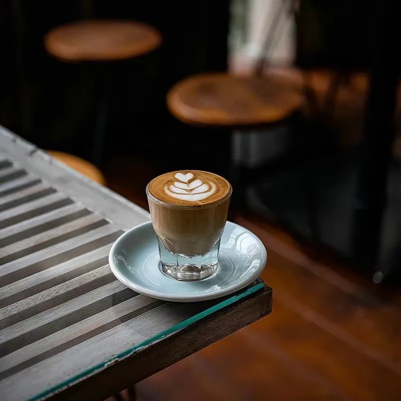 Tasse à café blanche plate