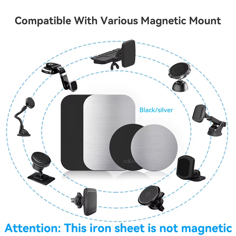 Plaque métallique pour support de téléphone de voiture magnétique universel feuille de fer disque autocollant support téléphone portable support magnétique pour IPhone