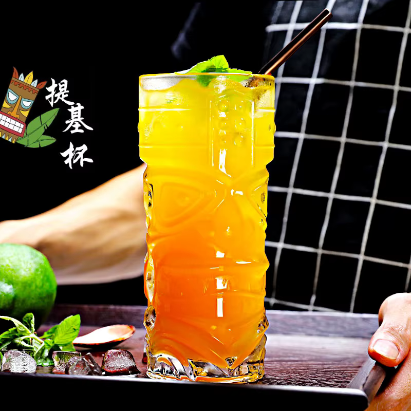 Verre cristal grand bar tiki tasse