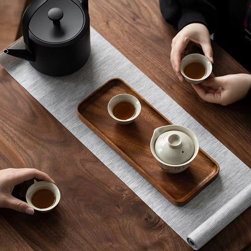 Vaisselle japonaise assiette en bois hêtre plateau ovale Mini assiette en bois massif assiette en bois entière pour enfants assiette en bois