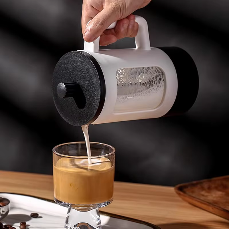 Cafetière à Pression Française en Acier Inoxydable Haute Densité et Verre Résistant à la Chaleur