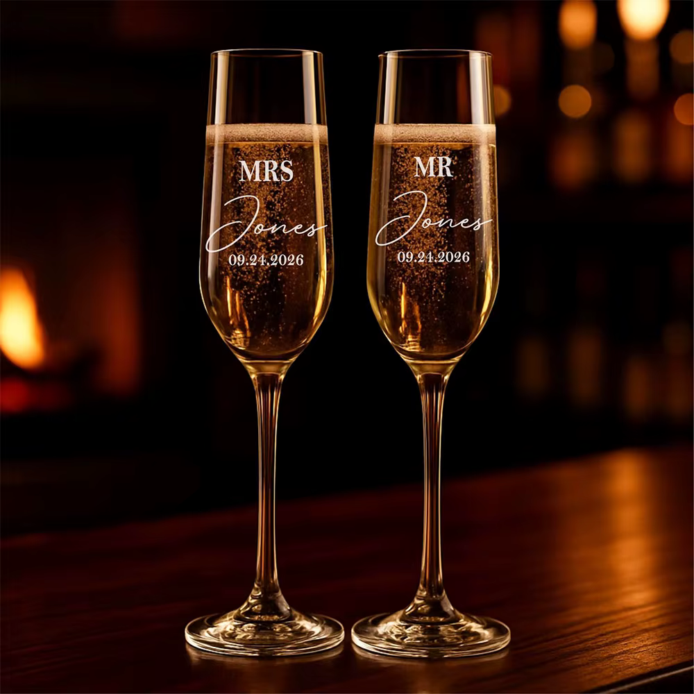 Ensemble de 2 verres à griller de mariage personnalisés
