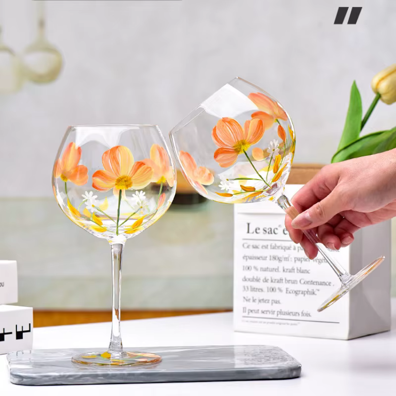 Verres à vin à Champagne peints à la main