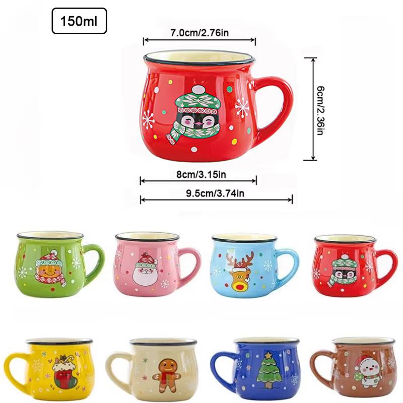 Tasses de noël en céramique de 150ML