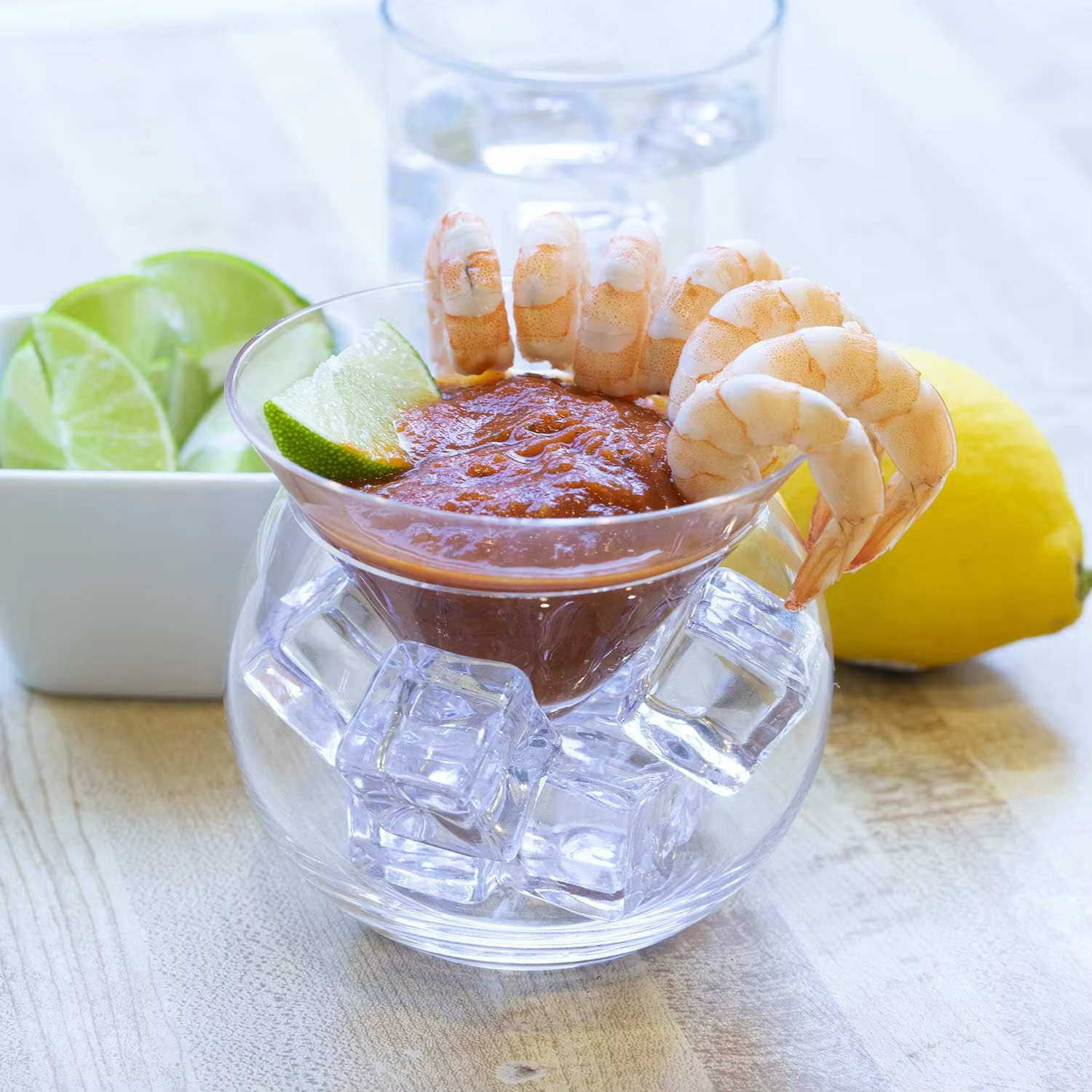 Verres à Cocktail Martini sans tige, avec refroidisseur, plat de service avec support à glace, ensemble de serveur de Caviar en verre, refroidisseur de Cocktail pour liqueur
