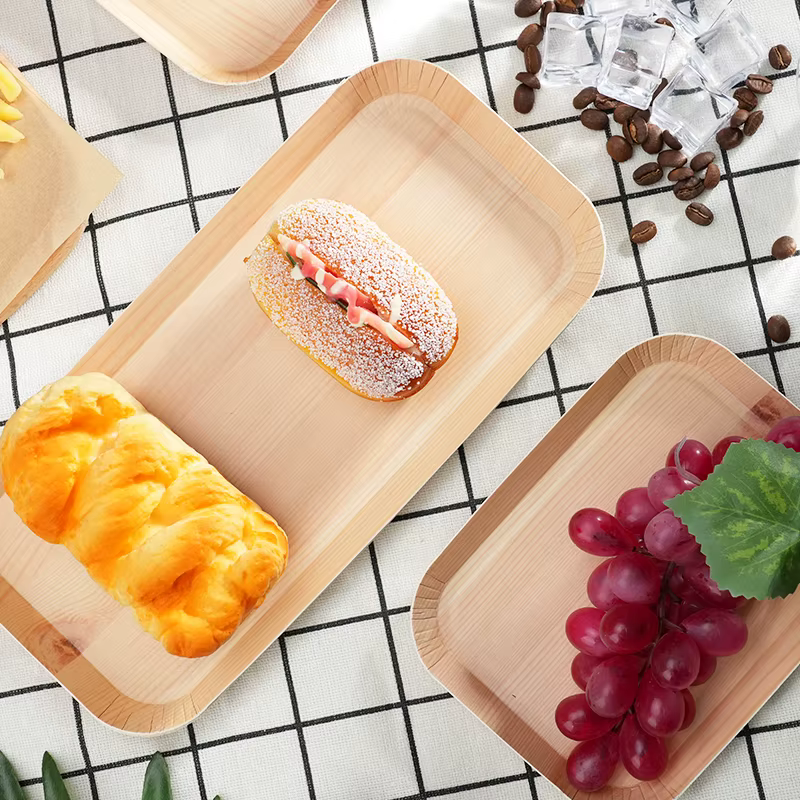Assiettes en papier jetables compostables