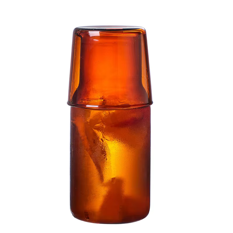 1 ensemble de carafe à eau de chevet et de gobelets en verre